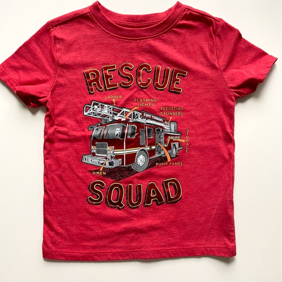 Cat & Jack Rescue Squad Firetruck Tee - Picture 1 of 5